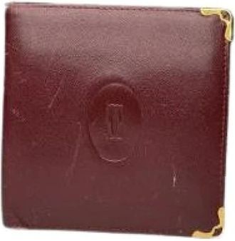 Cartier Pre-owned Vintage Portemonnee - Dames - Vintage Accessoires - Rood - ONE Size - Leer - Vintage