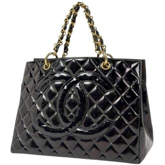 Chanel Black Patent Leather Tote Bag (Pre-Owned)