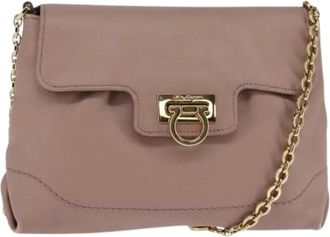 Ferragamo Pre-owned Shoulder Bags, female, Brown, Size: ONE SIZE Pre-owned Leather Shoulder Bag
