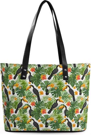 Generic Toucan And Hibiscus Tote Bags for Women Cute Shoulder Purses Handbags