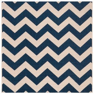 Safavieh Alfombra chevron de polipropileno azul/beige, 160 x 160 cm