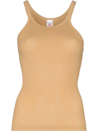 Re/Done ribbed-knit sleeveless tank top - women - Cotton - S - Neutrals