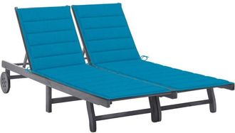 vidaXL Tumbona De Jard&iacute;n 2 Personas Y Cojines Madera Maciza De Acacia Vidaxl