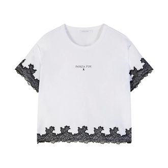 Patrizia Pepe Patrizia Pepe T-Shirt CON Inserti IN Pizzo Art. 8M0191J0070 - - Tops - Donna - Bianco - S