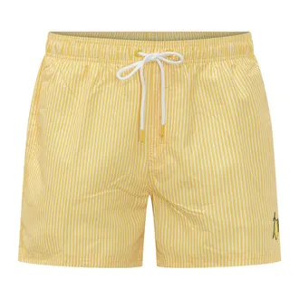 Sundek Beachwear, male, Yellow, Size: XL Printed Elastic Waist Swim Shorts