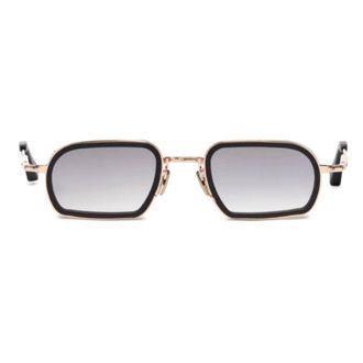 John Dalia Martin Geometric Rectangular Sunglasses with Gold-tone Metal Frame