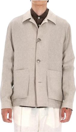 Herno Lichte Jassen - Heren - Zomerjassen - Beige - M - Linnen - Jassen