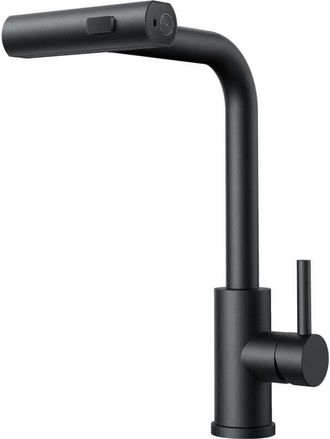 OEM [nunca Usado] Grifo De Cocina Cascada Negro, Mezclador Giratorio De 360&deg; Con Rociador Extra&iacute;ble, De Acero Inoxidable De Alta Presi&oacute;n, Con Una Sola Pal