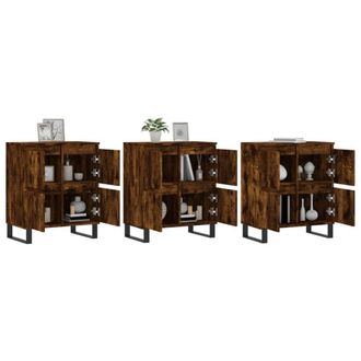 Berkfield Home Sideboards 3 pcs Smoked Oak Engineered Wood in Brown