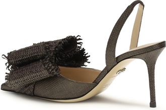 Mach & Mach Womens Pumps Le Cadeau Mocha Raffia Upper: Sandal