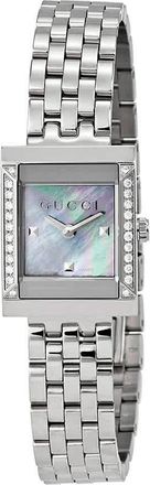 Gucci G-Frame Mother of Pearl Dial Diamond Ladies Watch YA128404
