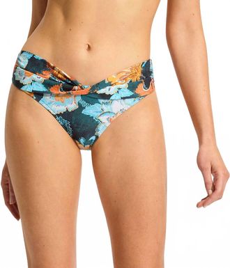 Seafolly Womens Spring Festival Twist Hipster Bikini Bottom In Navy