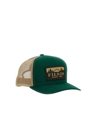 Filson Mens Mesh Cap Scenic Logger Pine-Brown Cotton Hat Pine/brown