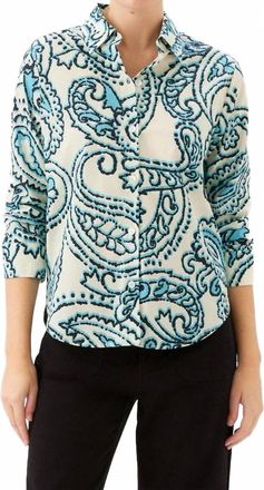 Karen Kane Ruched Sleeve Button-Up Shirt - Petite In Print