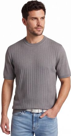 HUGO BOSS T-shirt BOSS Orange grijs structuur strepen normale fit