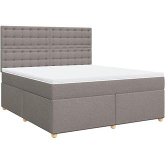 vidaXL Vidaxl - Cama Box Spring Con Colch&oacute;n Tela Gris Taupe 180x200 Cm