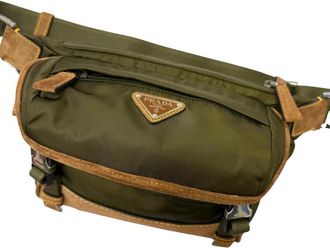 Prada Pre-owned Prada Suede Trimmed Re Nylon Messenger Bag Unisex HH6AXOSJPNB819ZR