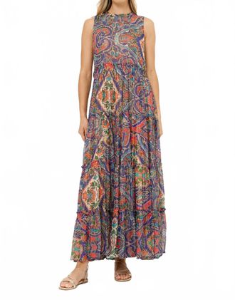 Oliphant Ruffle Tiered Maxi Dress In Persia Cobalt
