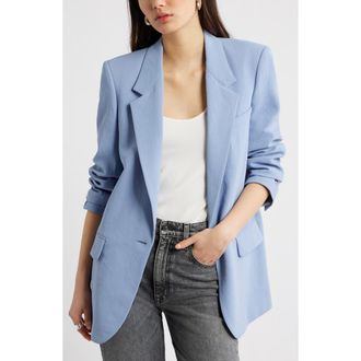 Open Edit The Curator Relaxed Blazer in Blue Umbra at Nordstrom, Size Xx-Small