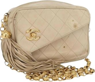 Chanel Pre-owned Vintage Schoudertas - Dames - Vintage Schoudertas - Beige - ONE Size - Leer - Vintage