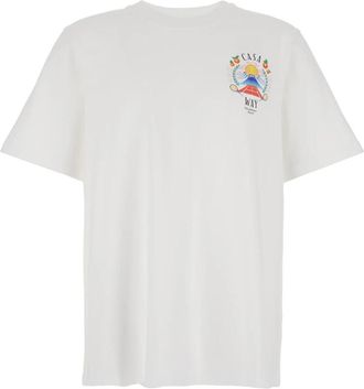 Casablanca Casa Way Mountain T-Shirt - Heren - T-shirts - Wit - XL - Katoen - Tops