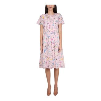 Moschino Midi Dresses, female, Multicolor, Size: 2XS Heels And Flowers Dress