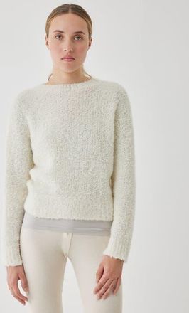 Majestic Filatures Alpaca Loup Long Sleeve Crewneck in Nacre at Nordstrom, Size 2
