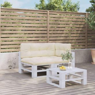 vidaXL Cuscini per Pallet 3 pz Crema in Tessuto vidaXL
