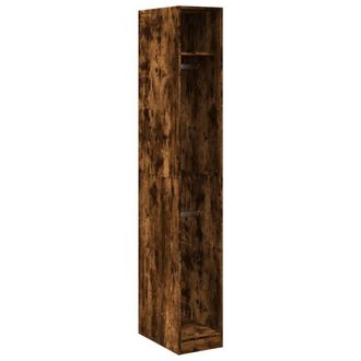 Berkfield Home Wardrobe Smoked Oak 30x50x200 cm Engineered Wood in Brown | Size: 30 x 50 x 200 cm