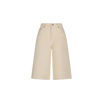 Haikure Cropped Trousers, female, White, Size: W27 New Becky Twill 45 Shorts