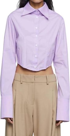 Anna Quan Frankie Shirt With Top Stitch In Lavender