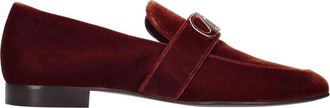 Maisons Skorpios Blair Velvet Loafer - Dames - Loafers - Rood - 40 EU - Leer - Schoenen