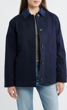 Bernardo Cotton Stretch Twill Jacket in Navy at Nordstrom, Size Xx-Large
