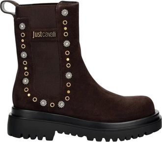 Just Cavalli Enkellaarsjes - Dames - Schoenen - Bruin - Maat: 37 EU Leer