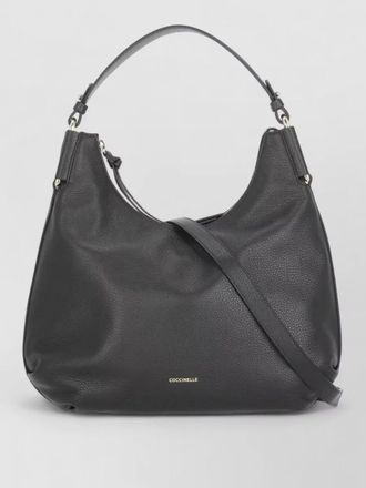 Coccinelle pebbled leather shoulder bag removable strap handle