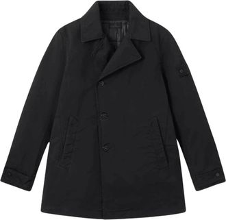 Stone Island David-Tc Ghost Pea Coat - Heren - Mantel - Zwart - S - Polyester - Jassen