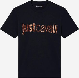 Just Cavalli Mens Cotton T-Shirt Black T-Shirts And Polos