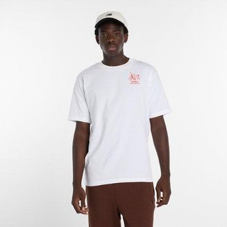 New Balance Uomo Ramen T-Shirt in Bianca, Cotone, Taglia 2XL