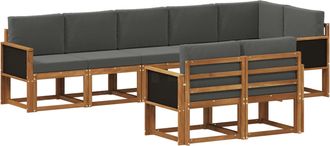 vidaXL Conjunto De Sof&aacute;s De Exterior 8 Uds. Natural Y Antracita Vidaxl