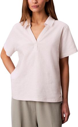 Calvin Klein Linen-Blend Polo T-Shirt