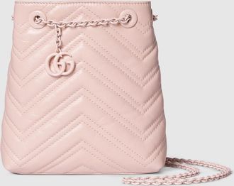 Gucci GG Marmont Nano Bucket Bag, Pink, Leather