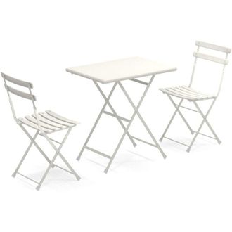 Emu Arc En Ciel Set 2 Sedie Pieghevoli 1 Tavolo Pieghevole Bianco Raggrenzate
