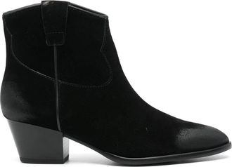 Ash Zwarte Su&egrave;de Laarzen met Rits aan de Zijkant - Dames - Cowboylaarzen - Zwart - 35 EU - Su&egrave;de - Schoenen