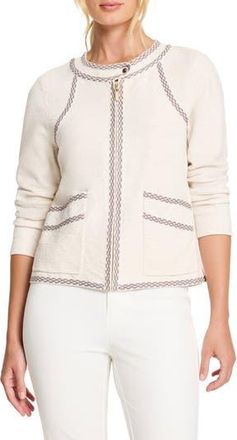 Nic+Zoe Lined Up Knit Jacket in Classic Cream at Nordstrom Rack, Size X-Small