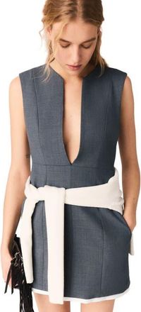 Maje Layered-effect tailored dress in Grey at Nordstrom, Size 40 Eu