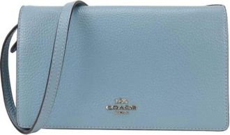 Coach Pre-owned Cross Body Bags, female, Blue, Size: ONE SIZE Pre-owned Leather Long Wallet Shoulder Bag