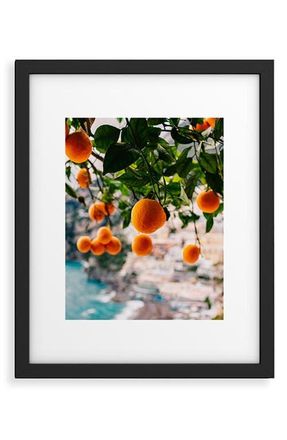Deny Designs Alam Framed Wall Art in Orange at Nordstrom, Size 11X14