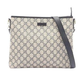 Gucci Pre-owned GG Supreme Coated Canvas Shoulder Bag - Dames - Pre-owned - Beige - Maat: ONE Size Leer