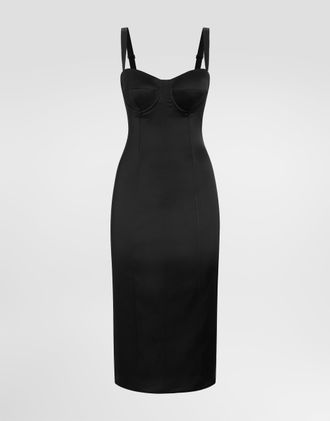 Dolce & Gabbana Satin Dress - Woman Dresses Black Satin 36