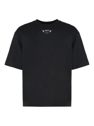 Off-white paisley-print crew-neck T-shirt - men - Elastane/Cotton - L - Black